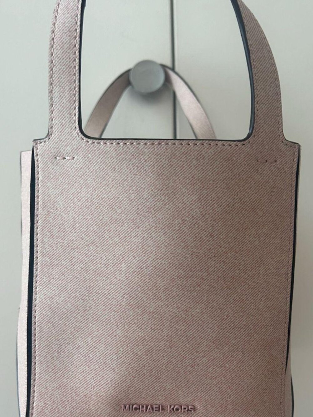 Denim Printed Pink Leather Triangle mini bag - Picture 4 of 4
